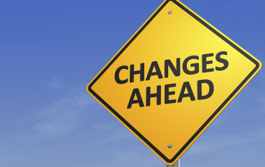 Sign showing changes ahead