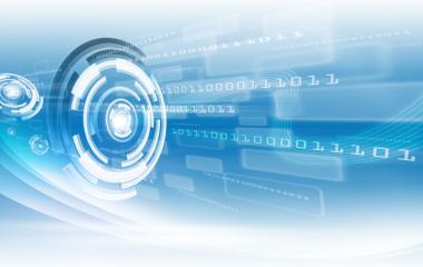 Abstract digital circle with binary code