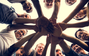 People joining their hands
