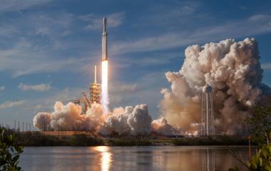 The rocket is being launched