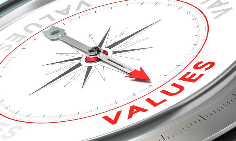 Compass showing 'values'