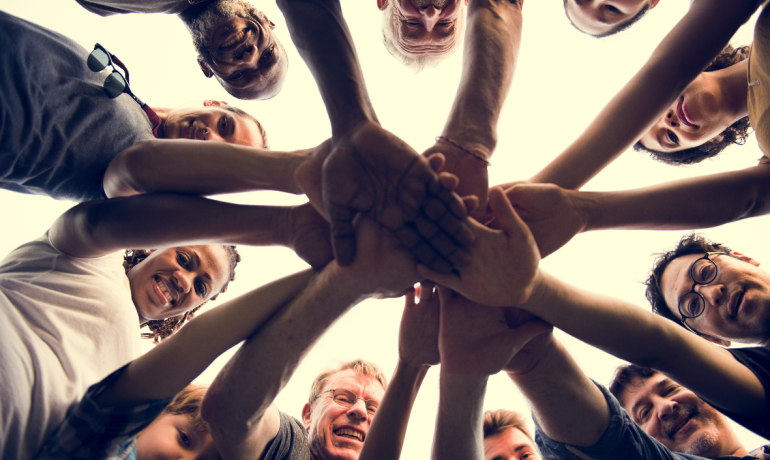 People joining their hands