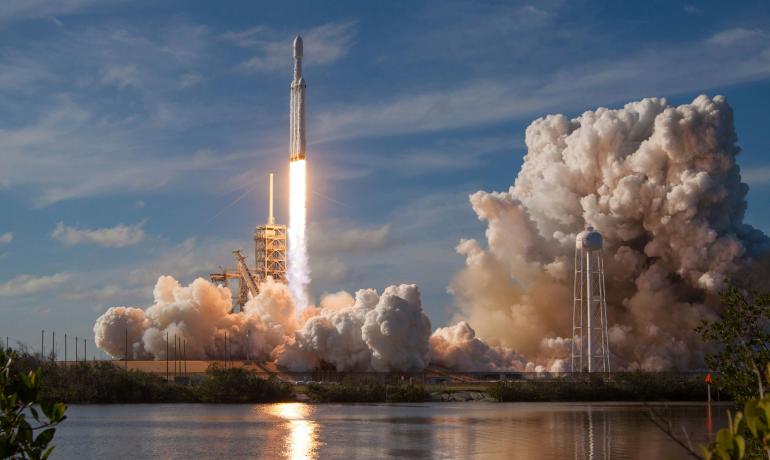 The rocket is being launched